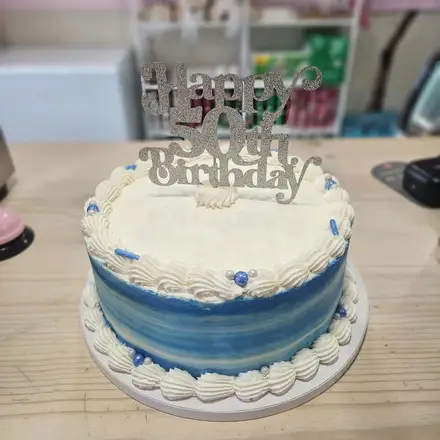Blue marbled cake