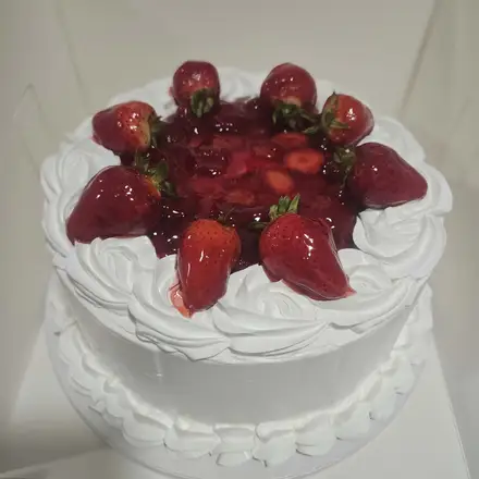 Strawberry whipped cream cake