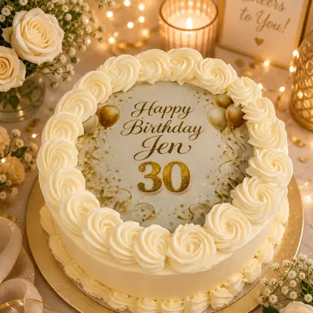 Gold 30th birthday cake